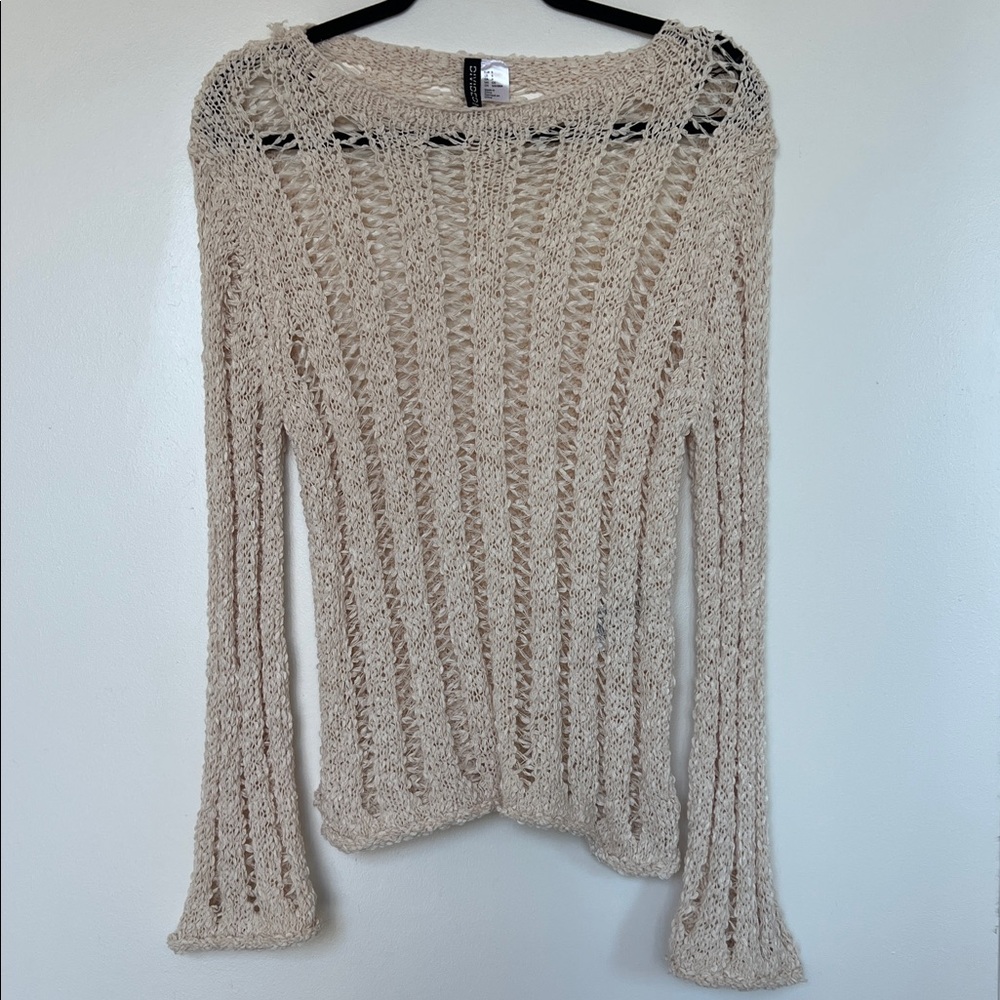 Divided Cream Open-Knit Sweater